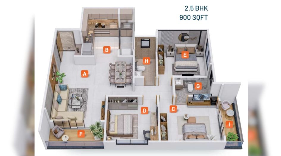 Sitai-RKH-Mountain-Manor-2.5 BHK-900Sqft-unit-plan